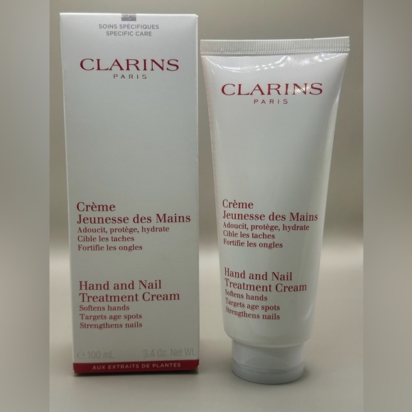 Clarins Paris Hand and Nail Cream in White and Red - Picture 1 of 2